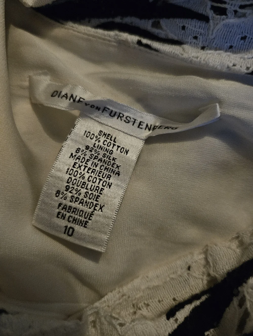 Diane von Furstenberg DVF One-Shoulder Palm Lace Ruched Mini Dress - Size 10 - Picture 4 of 5